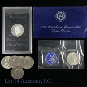 1971 - 1978 USA 40%-Silver & Clad IKE dollars (7)