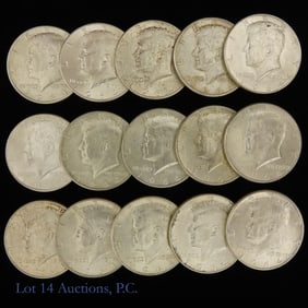 1964 USA Kennedy 90%-Silv Half Dollars MOST BU -15
