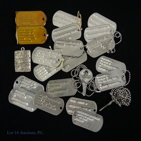 US Military Dog Tags (19 +, 6 pairs)