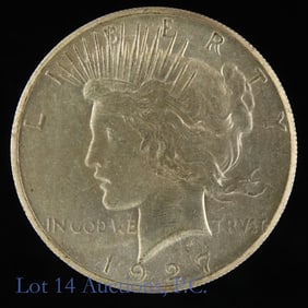 1927 USA Silver Peace Dollar - Key Date (AU+)