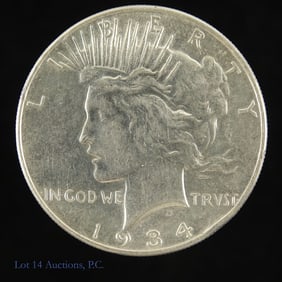 1934 (P) USA Silver Peace Dollar - Key Date