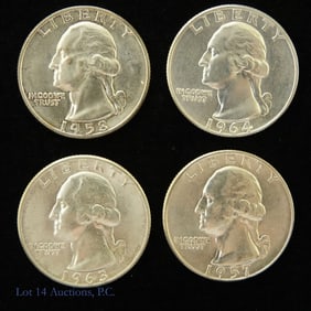 1957 - '64 USA Silver Washington 25c CH BU -4