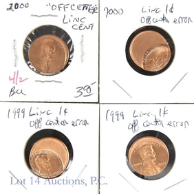 1999 - 2000 USA Lincoln Off-Center Error Cents (4)