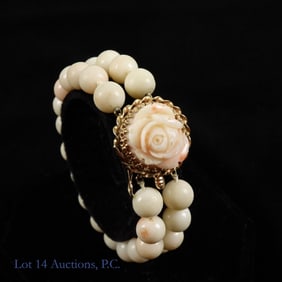 14k Gold and Bone Bracelet