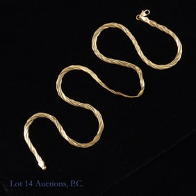 14K Y Gold Braided Necklace