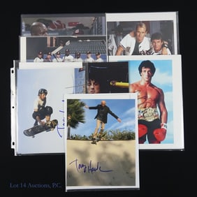 7 Signed 8x10's T Hawk, Stallone, Major League