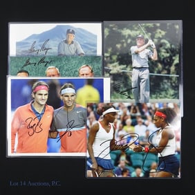 5 Signed 8x10's Tennis And Golf Stars