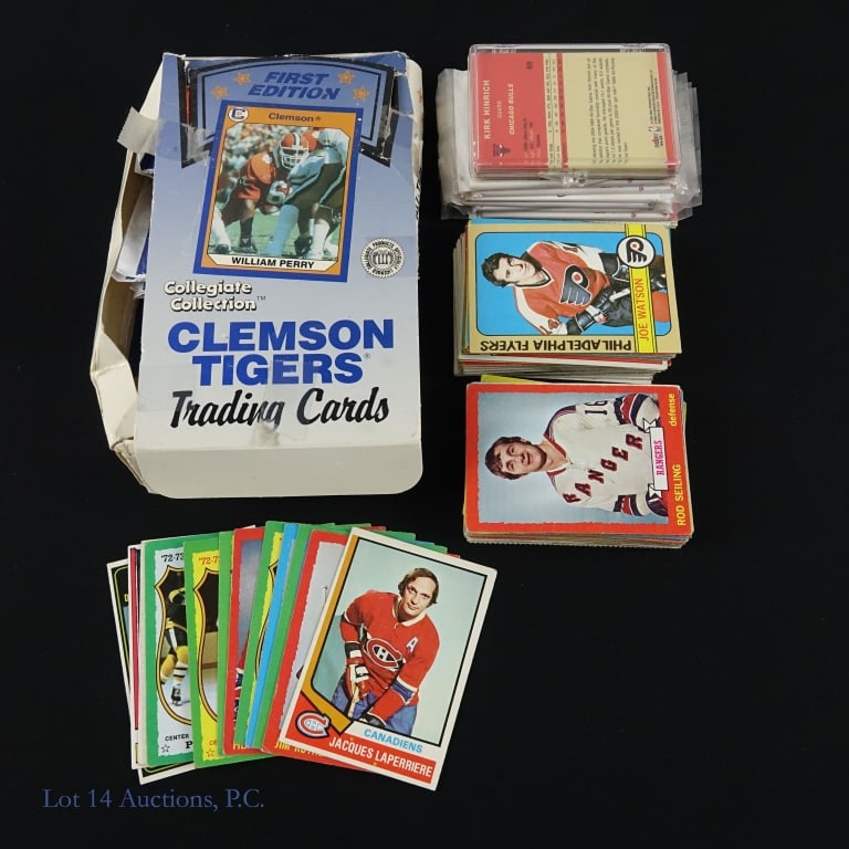 Football Hockey Basketball Cards: 65 Topps NFL football trading cards from the 1970s. Notable cards: 1972 Joe Green (#230), 1972 Dave Wilcox (#69), 1974 Carl Eller (#5), and 1974 Alan Page (#134) ***** 51 Topps NHL hickey cards from t