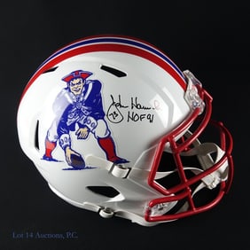 John Hannah Signed New England Patriots Full Size Helmet (Schwartz)