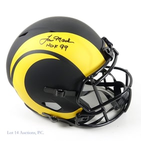 Tom Mack Signed Los Angeles Rams Full Size Helmet (Schwartz)