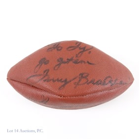 Walter Payton, Bradshaw, Brown Signed Football (Beckett LOA)