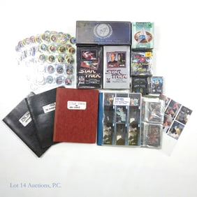 Star Trek Cards & Pogs Lot, Sealed Boxes (+1000)