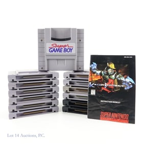 Super Game Boy Control Deck & Super Nintendo Video Games (12)