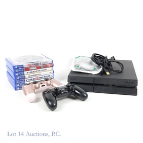 PS4 (500GB), Video Games (8), Accessories