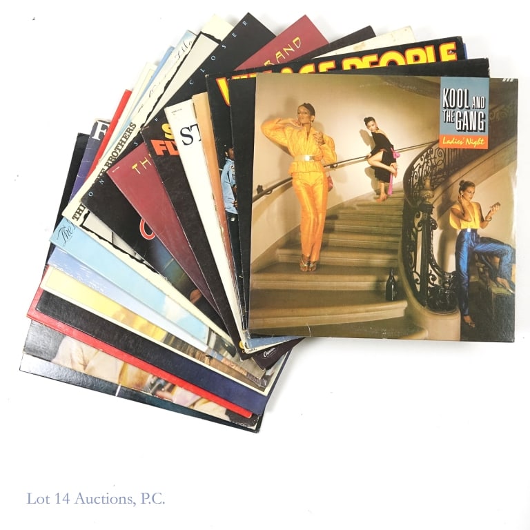 Vinyl Records, Disco, Country, Rock (16): Vinyl Records, Disco, Country, Rock (16). Collection of 16 vinyl records. Kool and the Gang, Ladies Night. Bee Gees, Children of the World. Village People, Live and Sleazy. Tower of Power. Steve Mille