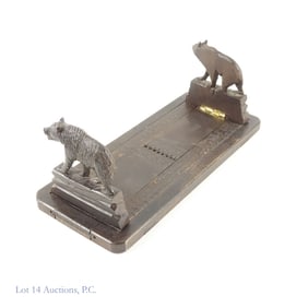 Sliding Wooden Bear Bookend Shelf