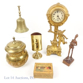 Assorted Brass and Wooden Decor (6)