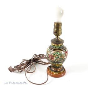 Italian Majolica Mid Century Lamp