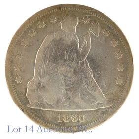 1860-O USA Silver Liberty Seated Dollar (SE R-3.0)