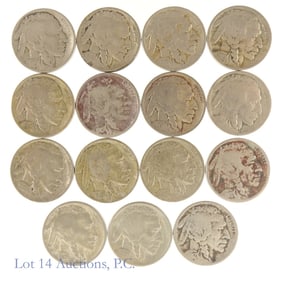 1915 - 1919 USA Buffalo Nickels (15)