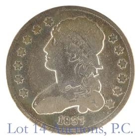1837 USA Silver Capped Bust Quarter (F+)