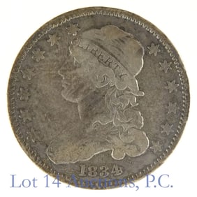 1834 USA Silver Capped Bust Quarter (VF+)