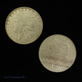 1887 & 1921 USA 90%-Silver Morgan Dollars (2)