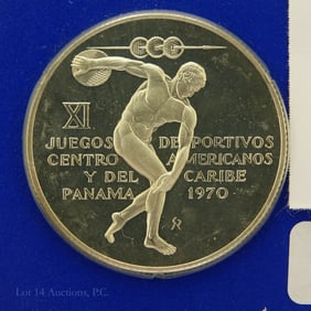 1970 Panama 92.5%-Silver Proof $5 Balboas Coin
