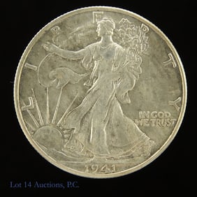 1941-D USA Silver Walking Liberty 50c (BU)