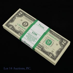 2017-A $2 Fed Reserve Notes CU Consec. S/Ns (100)