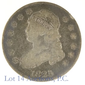 1825/4 USA Silver Capped Bust Quarter (F)