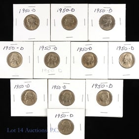 1950-D USA Jefferson Nickels - Key Date BU+ (11)