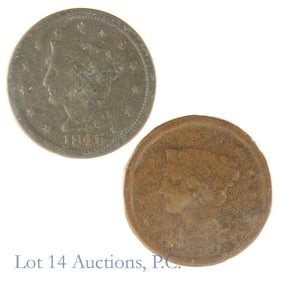 1846 & 1856 USA Braided Hair Large Cents (2)