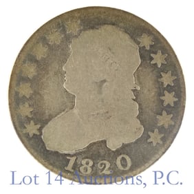 1820 USA Silver Capped Bust Quarter Lg. 0 Var (G)