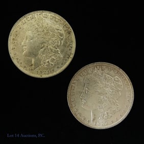 1887 & 1921 USA 90%-Silver Morgan Dollars (2)