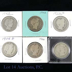 Silver Barber Half Dollars (12)