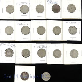 1866 - 1912 USA Shield & Liberty Head Nickels (17)