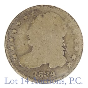 1834 USA Silver Capped Bust 10c Large 4 - R-5.5