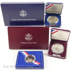USA 90%-Silver $1 & Clad 50c Comm. Coins (3)