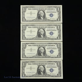 1957 USA $1 Silver Cert - Blue Seal Consc. S/Ns -4