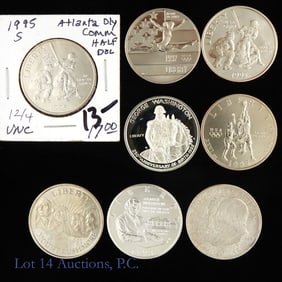 1923 - 1995 USA Silver & Clad Comm 50c (8)