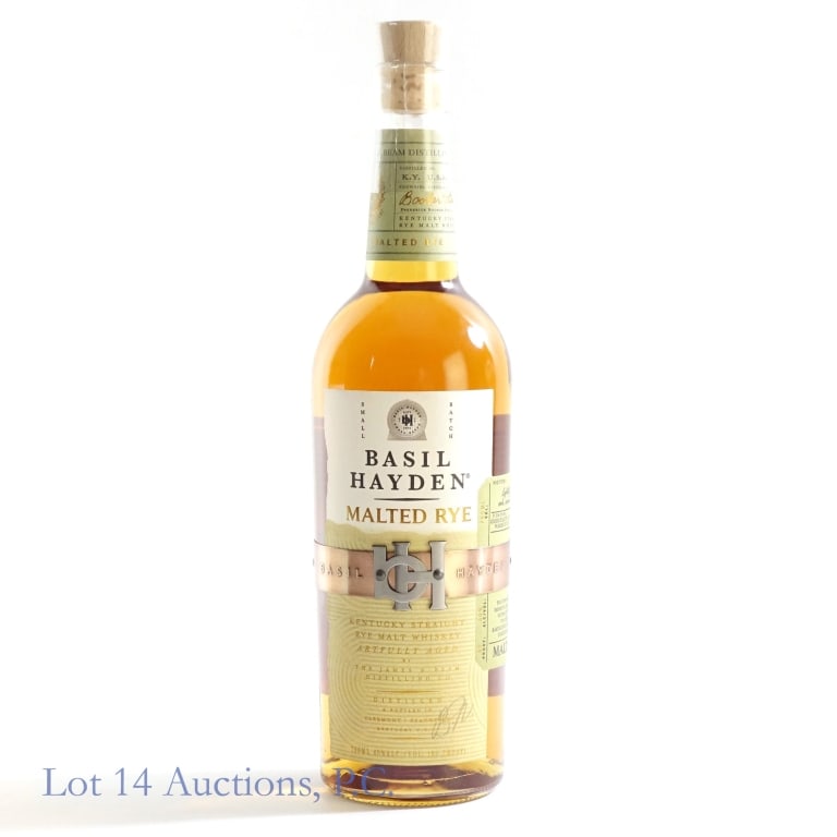 Basil Hayden Malted Rye Whiskey: Basil Hayden Malted Rye Whiskey, 80 proof, 750ml. DSP-KY-230.
