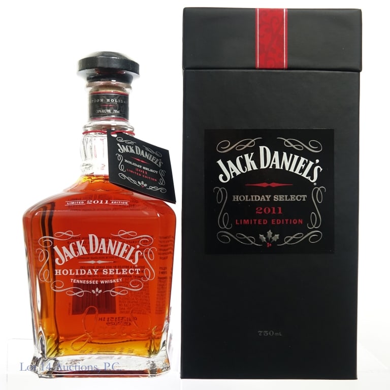 Jack Daniel's Holiday Select Tenn. Whiskey (2011): Jack Daniel's Holiday Select Tennessee Whiskey (2011), 100 Proof, 750 ml, Bottling #30097. Case and neck tag included.