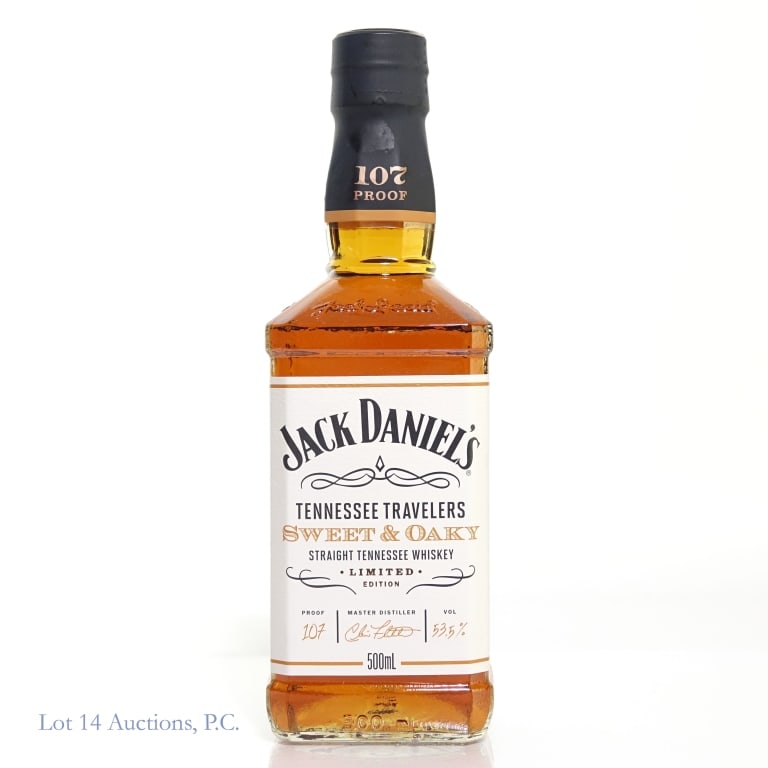 Jack Daniel's TN Travelers Sweet & Oaky TN Whiskey: Jack Daniel's Tennessee Travelers Sweet & Oaky Tennessee Whiskey, 107 Proof, 500 ml.