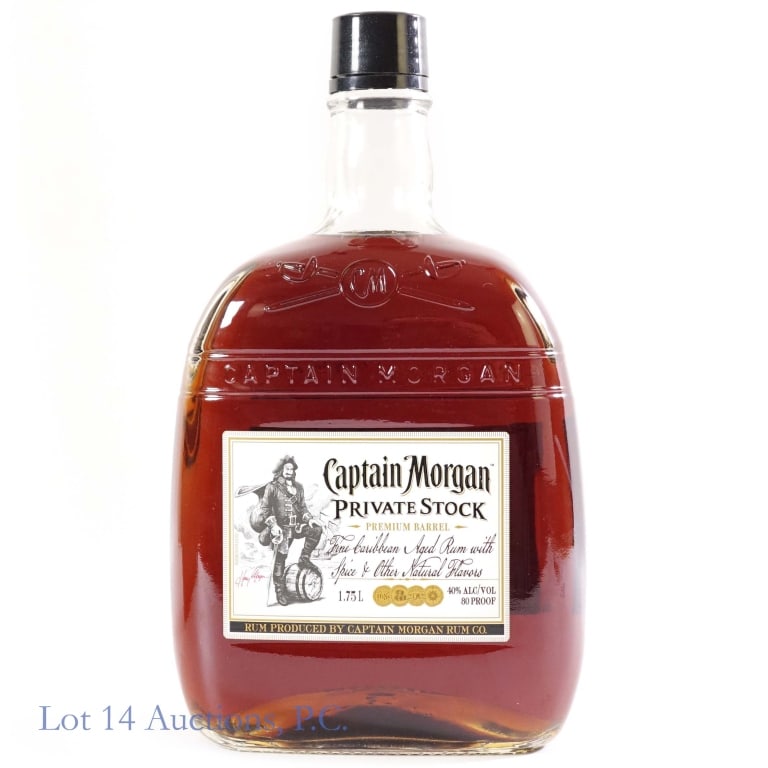 Captain Morgan Pvt Stock Prem Carib Aged Rum 1.75L: 40% abv, 1.75 Liters. Captain Morgan Private Stock Premium Barrel Fine Caribbean Aged Rum with Spice & Other Natural Flavors.