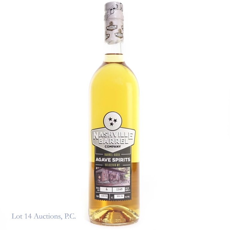 Nashville Barrel Company Barrel-Aged Agave Spirits: Nashville Barrel Company Barrel-Aged Agave Spirits, 110.72 Proof, 750 ml, Tennessee Jack Shack 4 Private Selection, Barrel #1389, Aged: 6 Months.