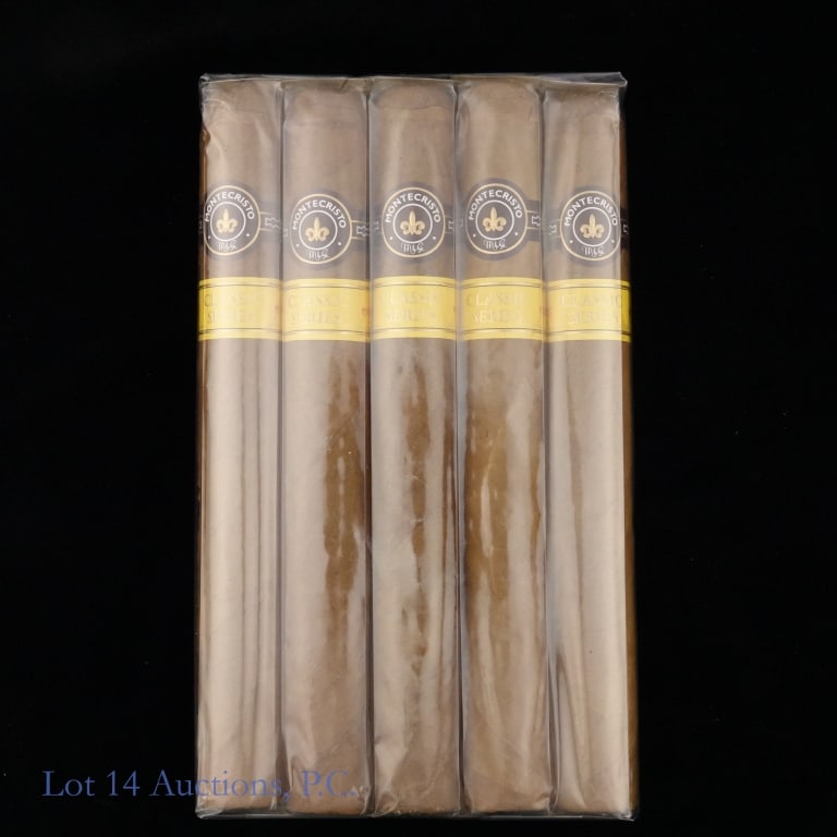 Montecristo Classic Series Churchill Cigar 5 Pack: Montecristo Classic Series Churchill Cigar 5 Pack. Montecristo Classic Series Churchill Bulk Cigars, 7" x 54, Pack of 5. Wrapper: Connecticut Shade. Origin: Dominican Republic. Strength: Mild. Consign