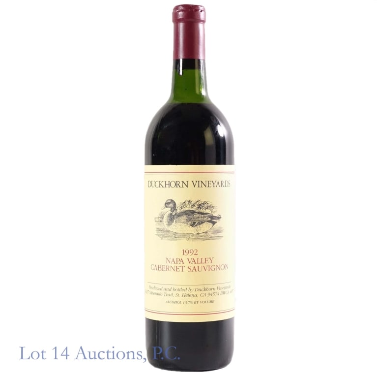 1992 Duckhorn Vineyards Cabernet Sauvignon: Duckhorn Vineyards Cabernet Sauvignon from Napa Valley, 1992. 750ml, 13.7% ABV.