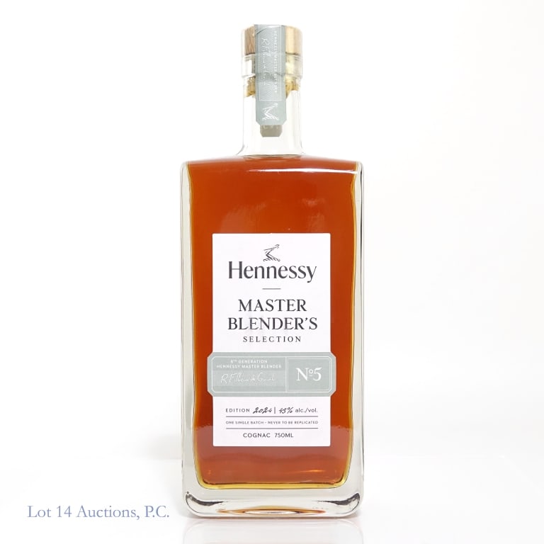 Hennessy Master Blender's Selection #5 Cognac: Hennessy Master Blender's Selection #5 Cognac (2024), 86 Proof, 750 ml, 8th Generation Hennessy Master Blender Renaud Fillioux de Gironde. Etch: L4 088 60003095.