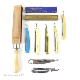 Straight Razors (7) & Razor Strop